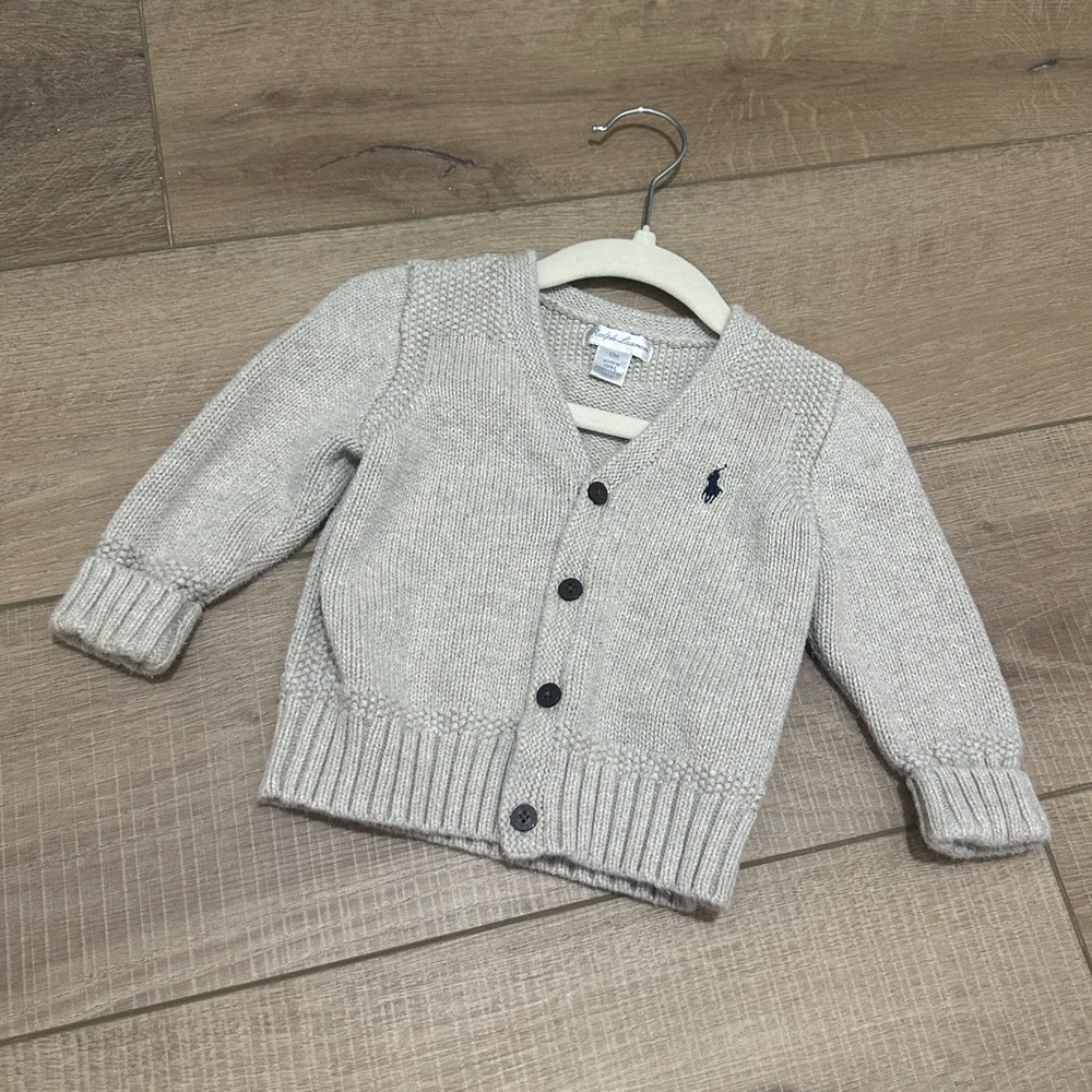 Ralph Lauren Gray Cardigan Sweater in Size 12 Months